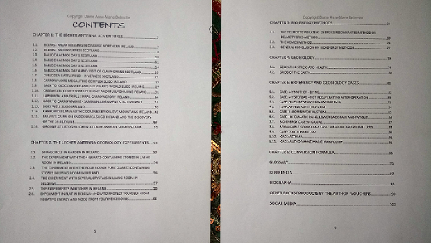 THE LECHER ANTENNA ADVENTURES AND RESEARCH IN GEOBIOLOGY AND BIO-ENERGY CONTENTS