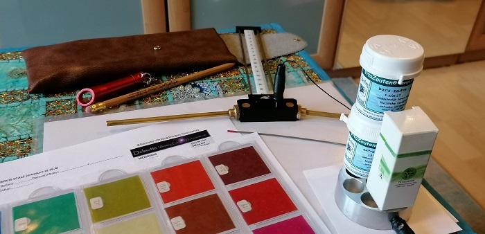 Photo of Lecher antenna and Harmonic Remedies like colors, esential oil and Schussler Salts