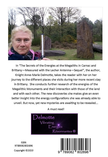 Backcover book The Secrets of the Energies at the Megaliths in Carnac and Brittany - Measured with the Lecher Antenna - Sequel