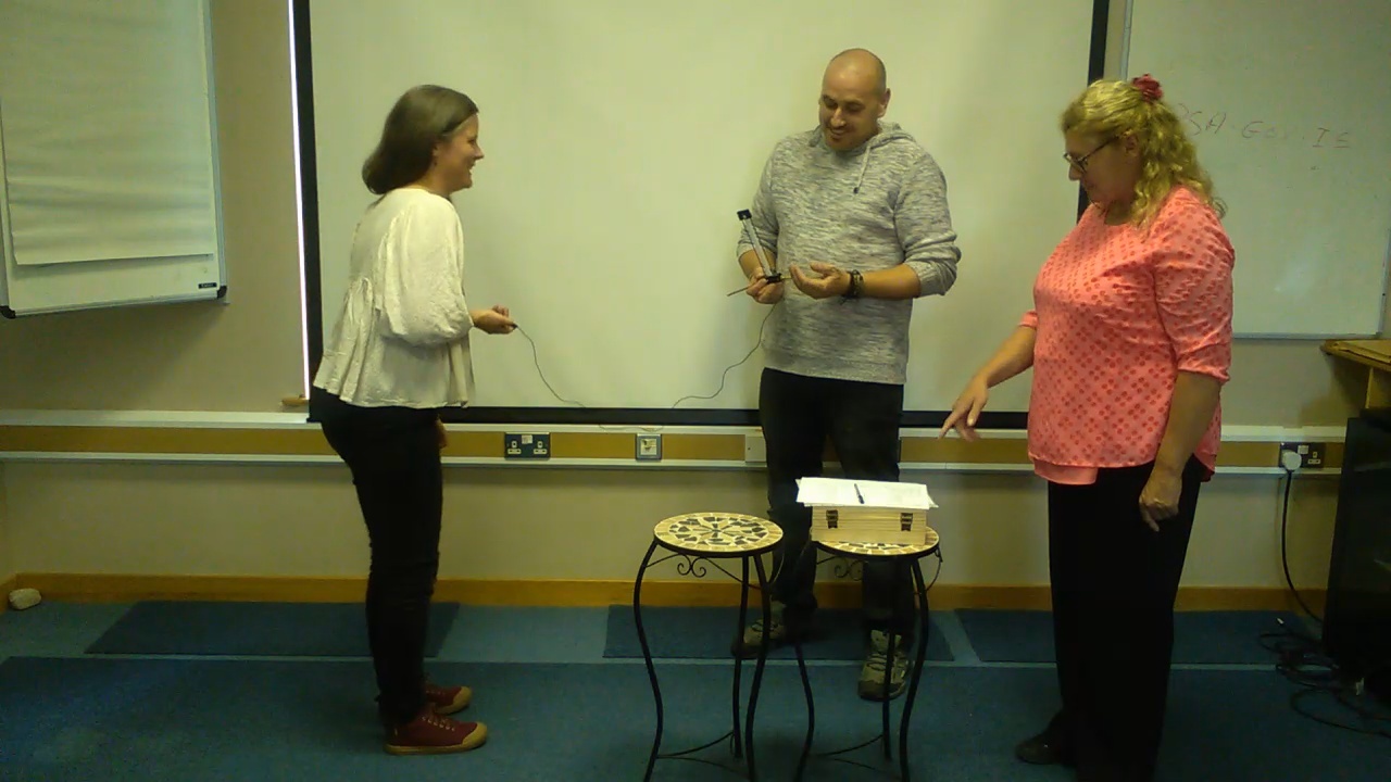 Anne-Marie coaching students during a Lecher Antenna Training Course