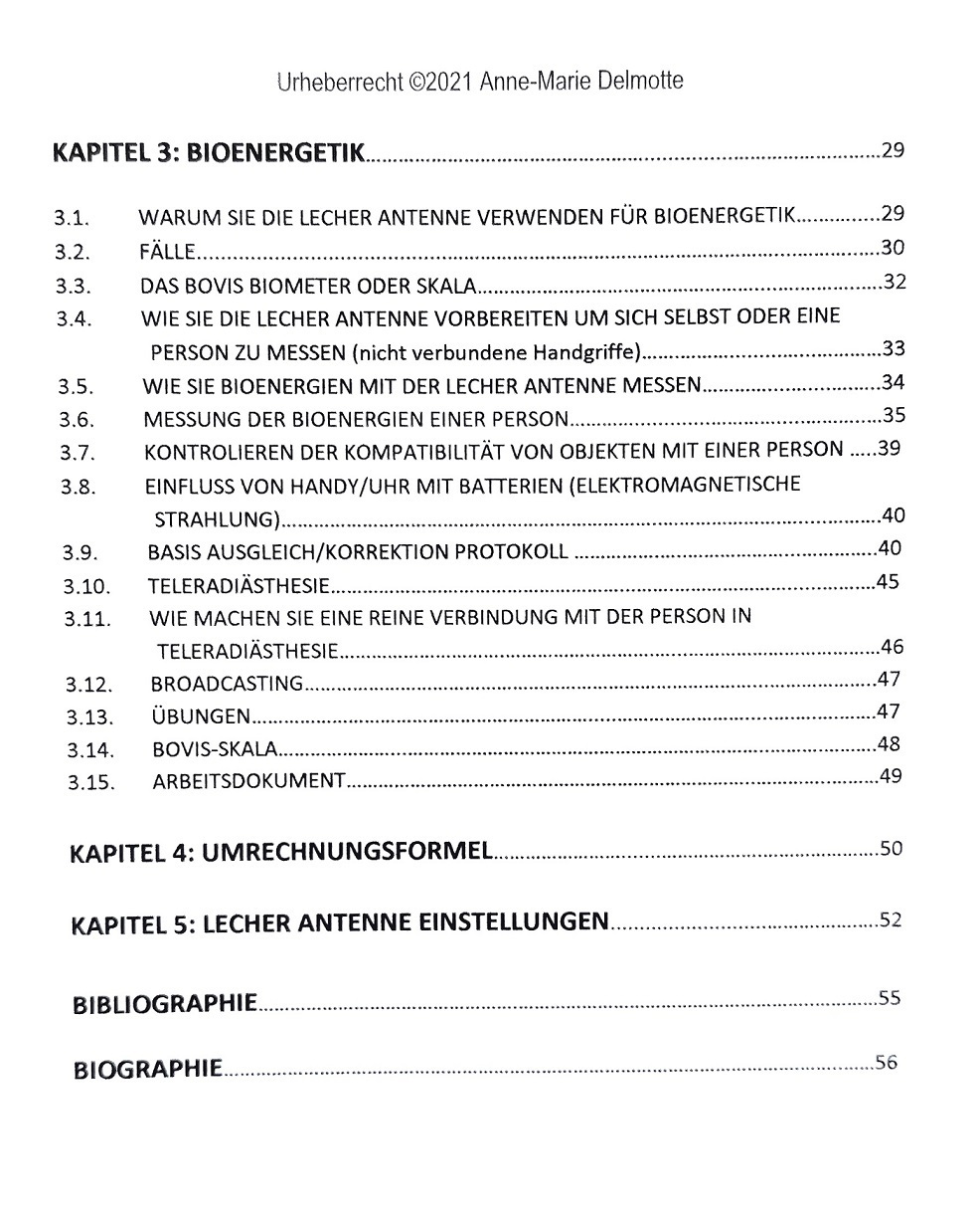 Inhalt erzeichnis Praktisches Handbuch zur Messung mit der Lecher Antenne 2